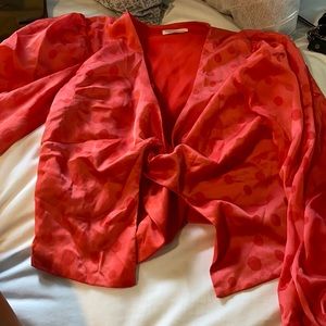 Long sleeve silk going out top